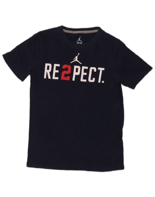 Jordan T-Shirt Graphique Garçon 10-11 ans Bleu Marine Coton