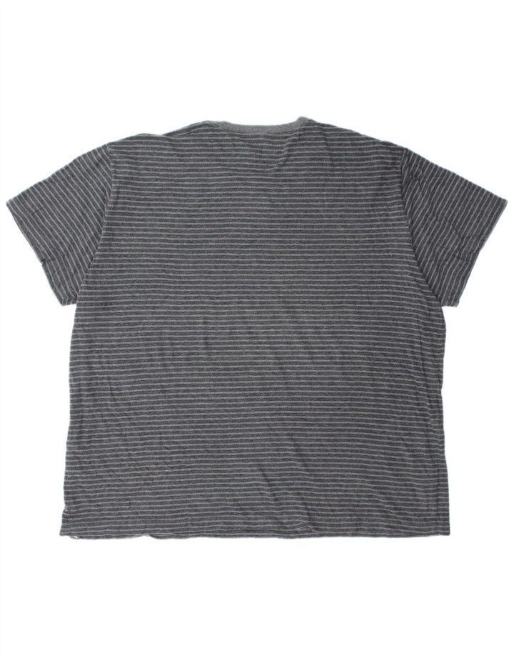 EDDIE BAUER T-Shirt Homme Top 2XL Gris Rayé Coton