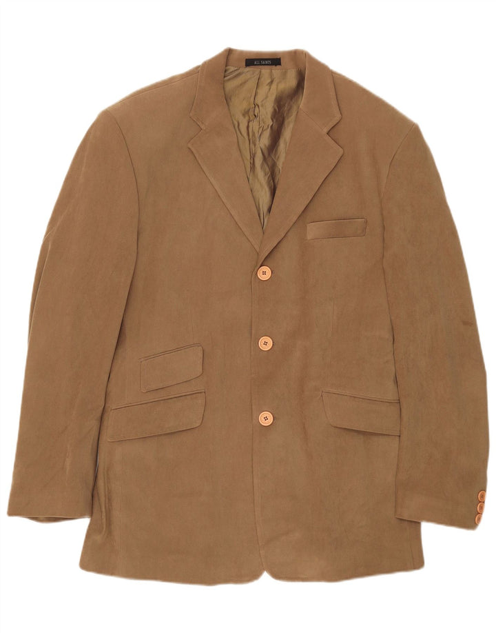 All Saints Veste Blazer 3 Boutons Homme UK 42 XL Beige Polyester
