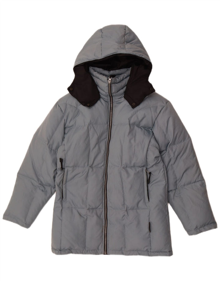 Asics Veste matelassée à capuche pour hommes UK 36 Small Bleu Polyester