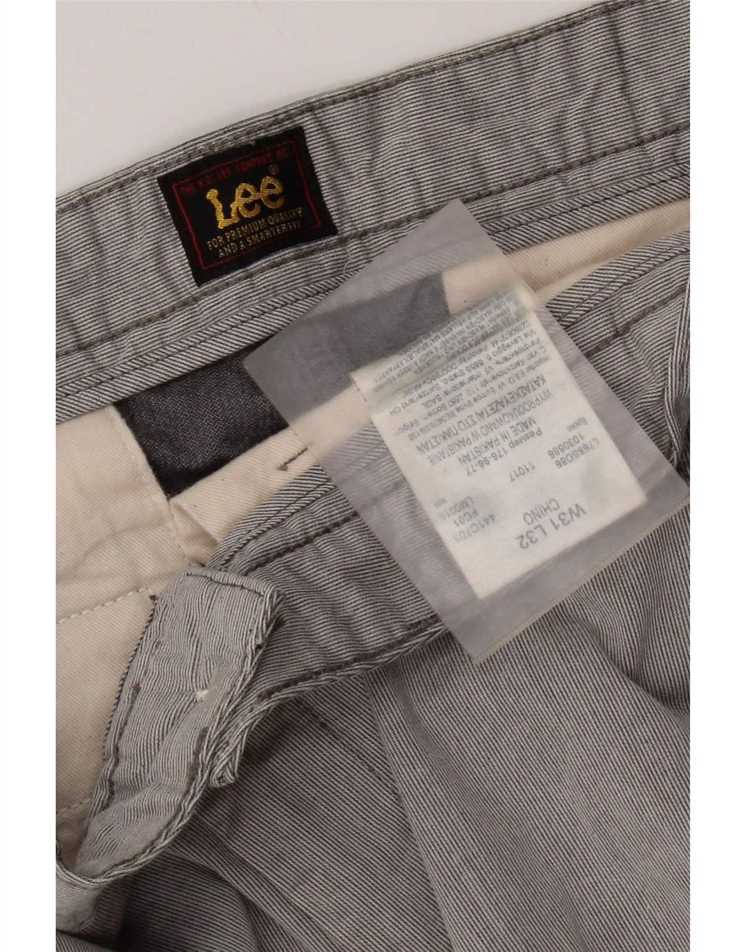Lee Pantalon Chino Slim Homme W31 L32 Gris Coton à Rayures