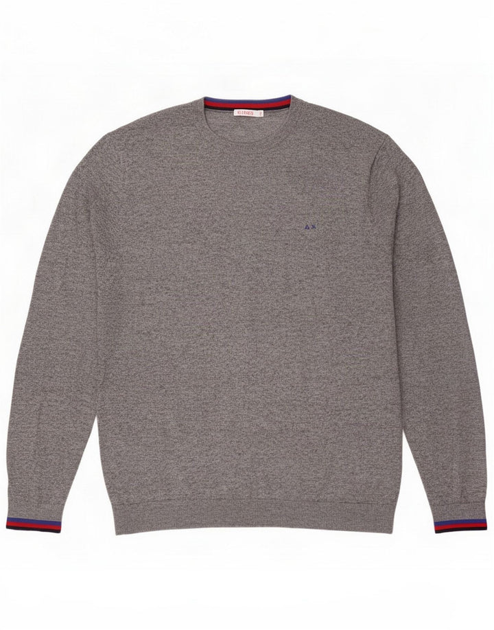 Sun68 Pull col rond pour homme 2XL Laine grise