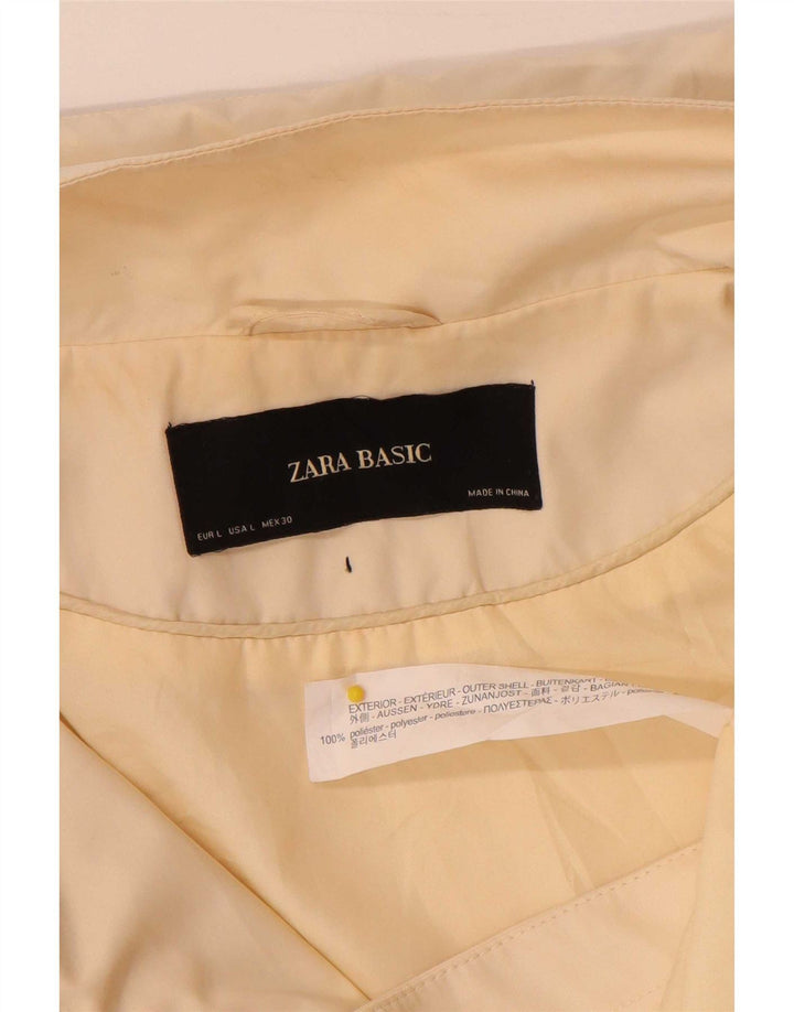 Zara Womens Bomber Jacket UK 14 Large Beige Polyester