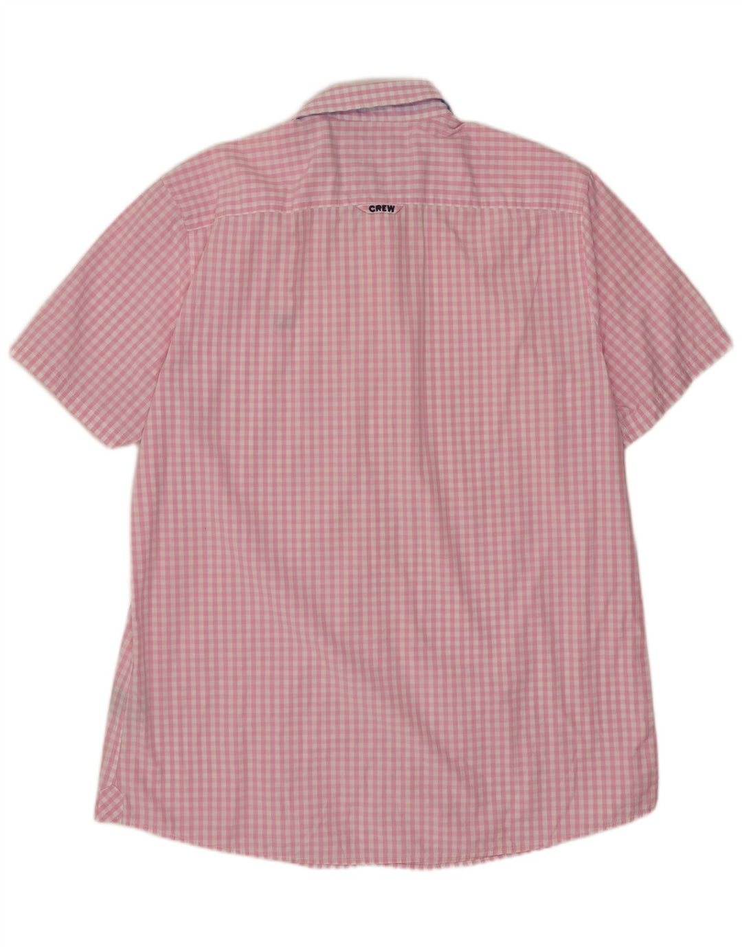 J. CREW Chemise à manches courtes pour homme XL en coton vichy rose