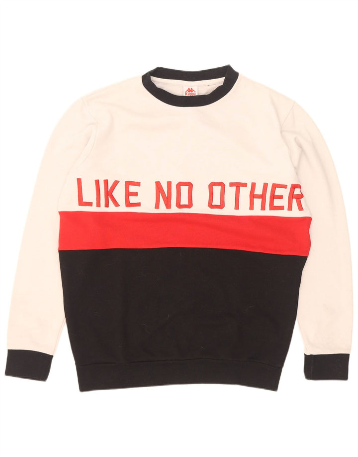 Kappa Sweat-shirt graphique pour homme en coton color block blanc moyen