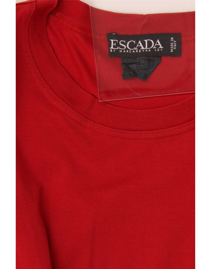 Escada T-Shirt Homme Top Taille 38 Coton Rouge Moyen