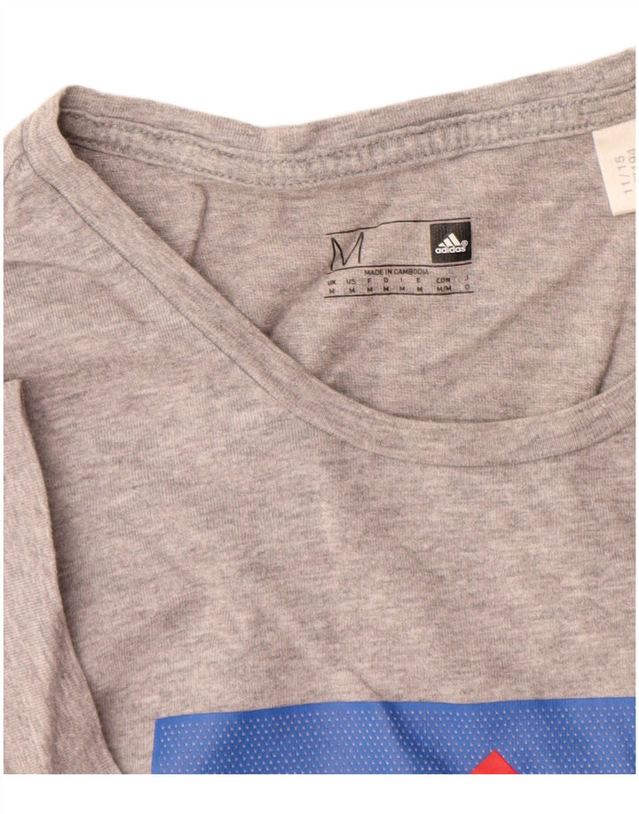 Adidas T-Shirt Graphique Homme Gris Moyen Moucheté Coton