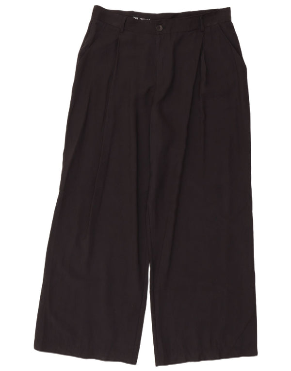 Zara Pantalon chino à jambe large pour femme 2XL W34 L32 Noir Modal