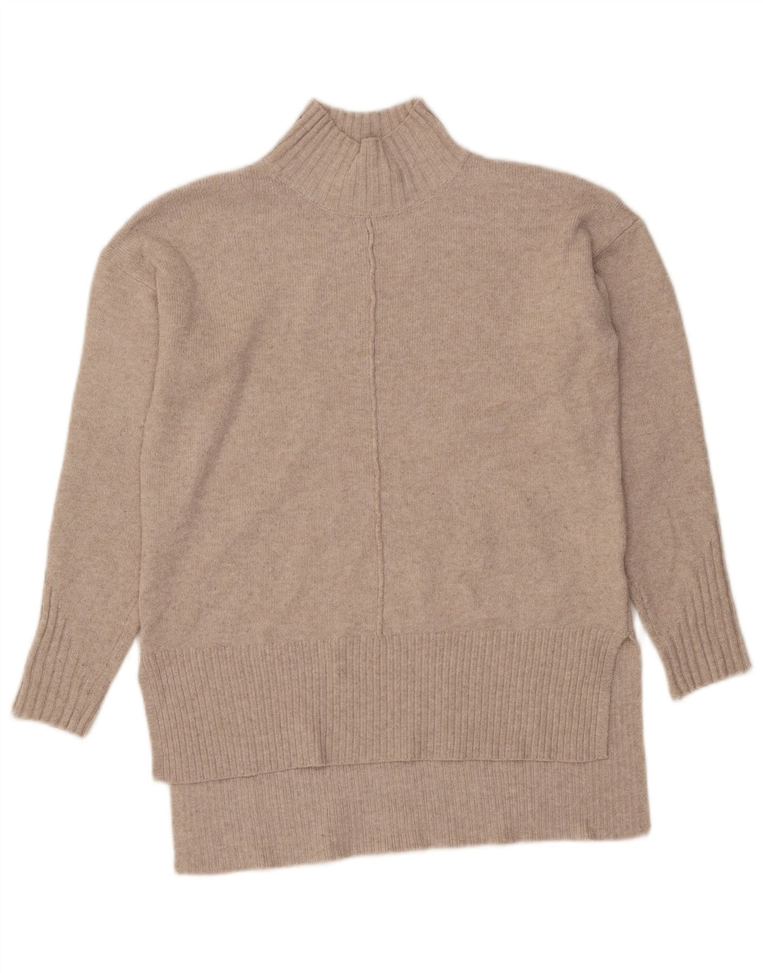 OASIS Womens Oversized Turtle Neck Jumper Sweater UK 6 XS Beige Polyester