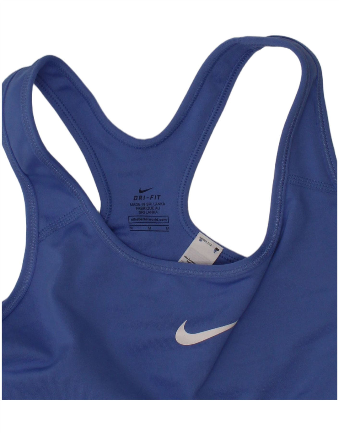 Nike Femme Dri Fit Graphic Sport Brassière Haut Bleu Moyen Polyester Sports
