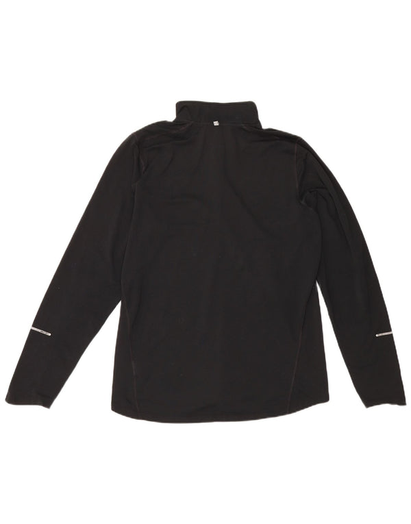 Nike Hommes Dri Fit Zip Neck Pull Survêtement Haut Noir Moyen Polyester