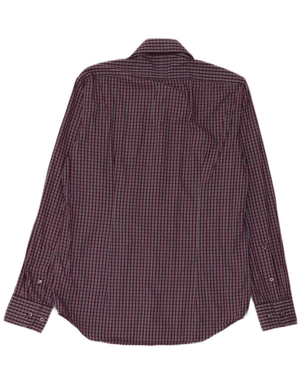 Tommy Hilfiger Chemise ajustée pour homme Taille 38 15 Coton vichy bleu marine moyen