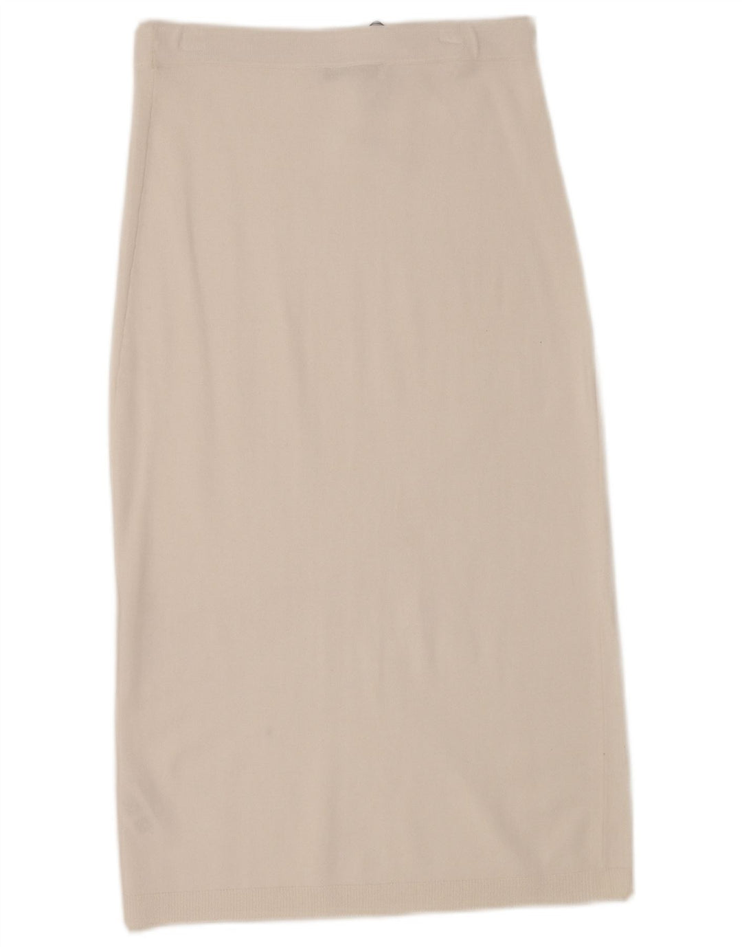Zara Femme Jupe Midi En Tricot Moyen W28 Viscose Blanche