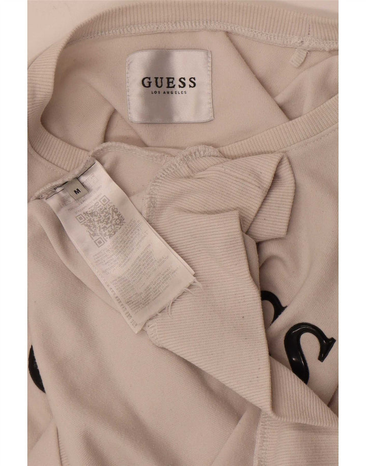 Guess Sweat-shirt graphique pour homme en polyester blanc moyen