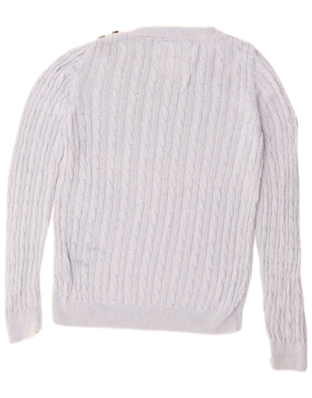 SUPERDRY Pull col bateau pour femme UK 14 Large Bleu Coton