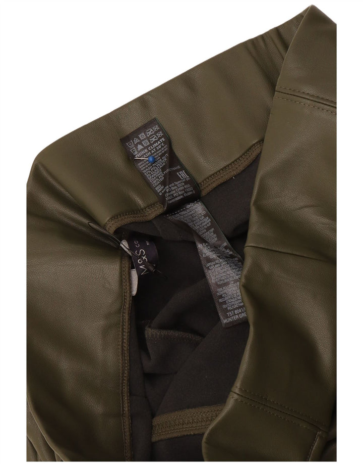 Marks & Spencer Legging en similicuir pour femme UK 12 Kaki moyen Polyester
