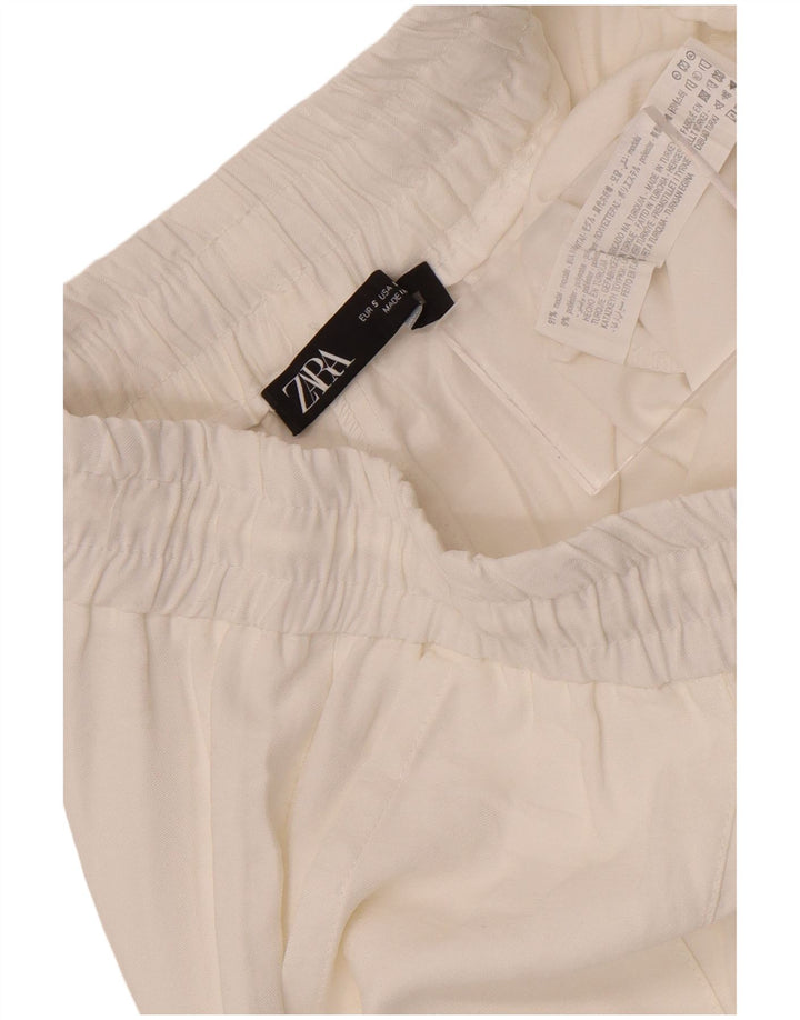 Zara Pantalon court femme Small W26 L25 Modal blanc