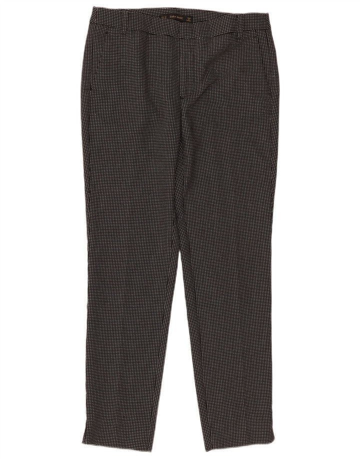 Zara Pantalon chino basique fuselé pour femme EU 34 2XS W24 L27 Noir à carreaux