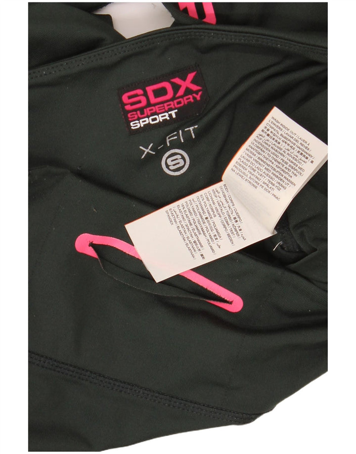 SUPERDRY Leggings Graphiques Femme UK 10 Petit Vert Polyamide