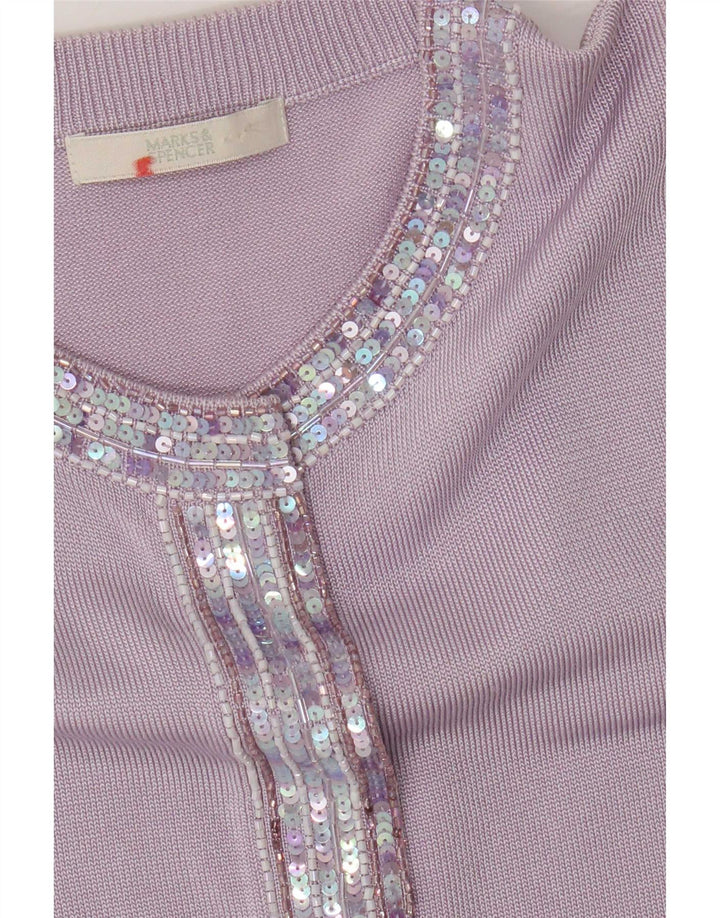 Marks & Spencer Pull cardigan pour femme UK 10 Small Violet