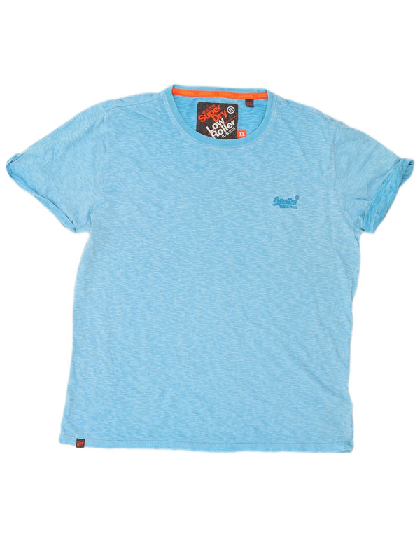 Superdry T-Shirt Top XL Bleu Moucheté Coton Homme