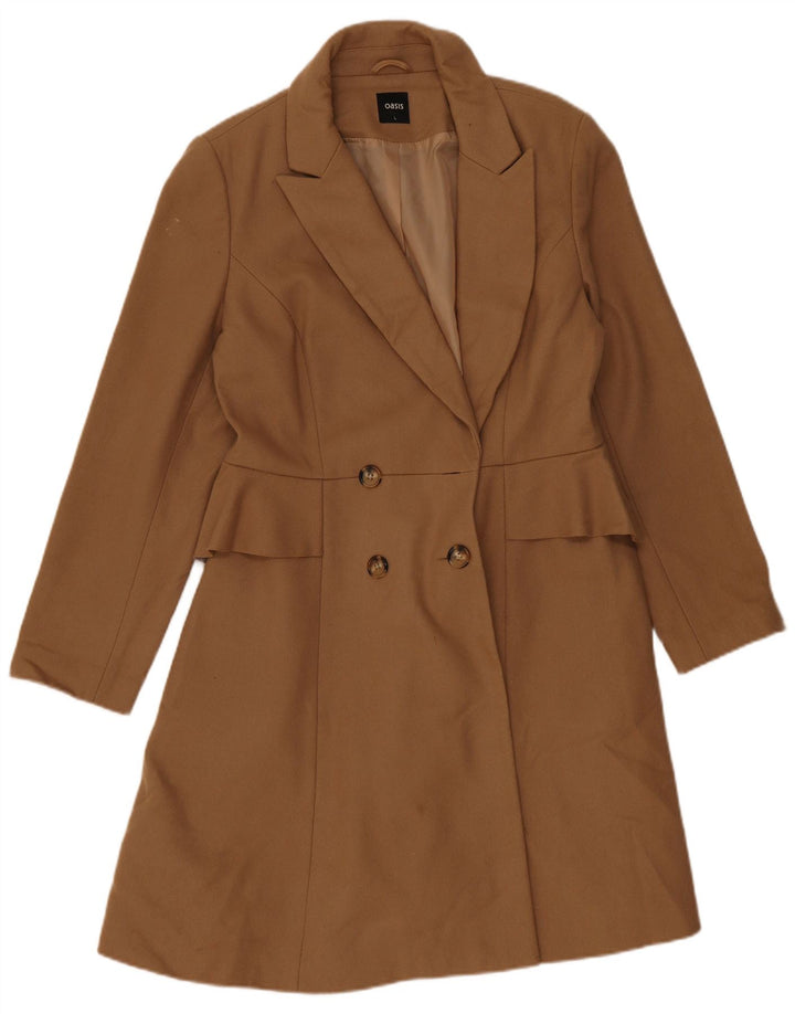 Oasis Manteau Double Boutonnage Femme UK 16 Grande Laine Beige