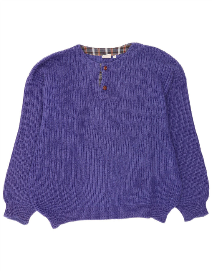 Piu Verona Pull surdimensionné à col rond pour homme IT 50 Violet moyen