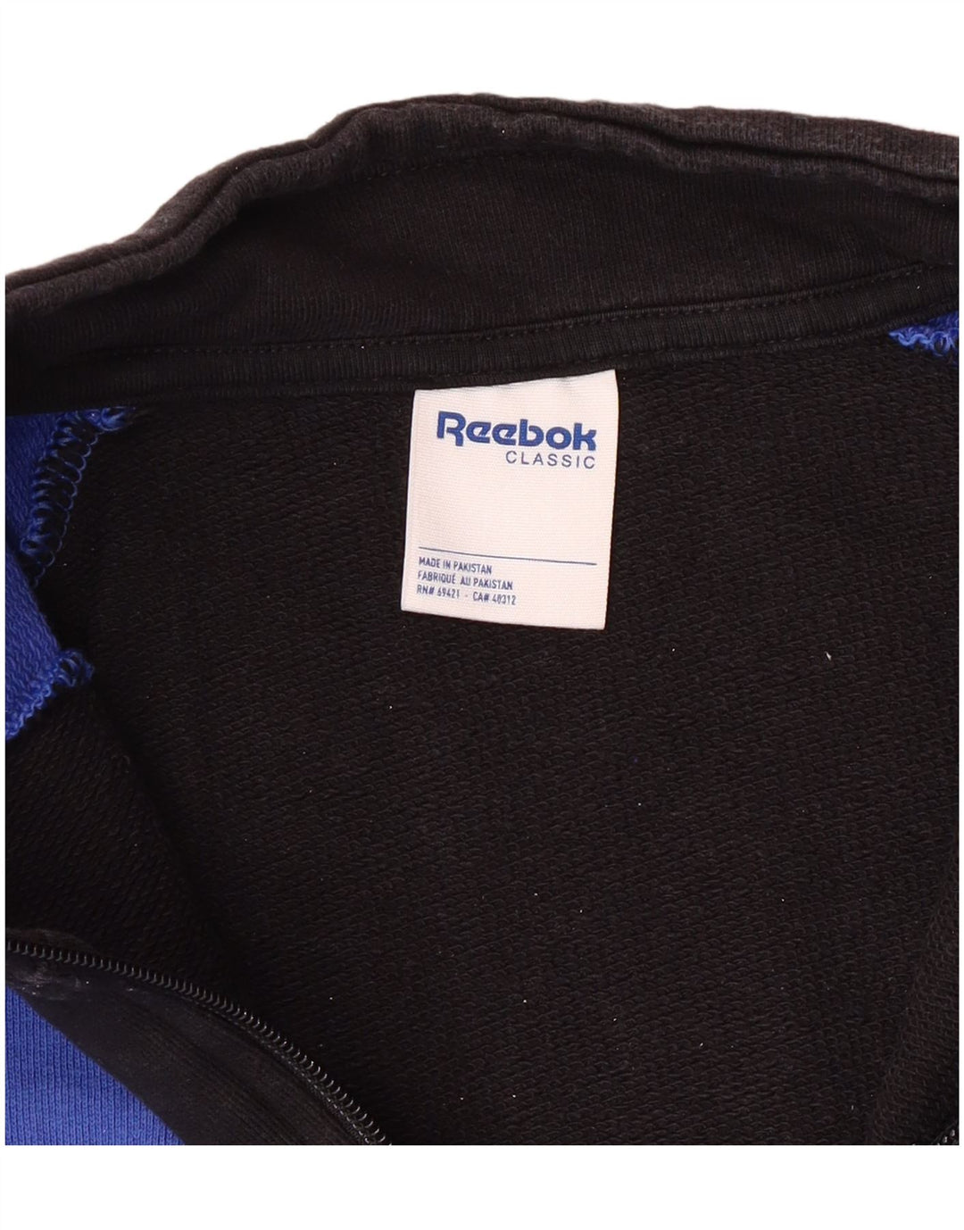 Reebok Sweatshirt Graphic 1/4 Zip Homme Bleu Moyen Coton