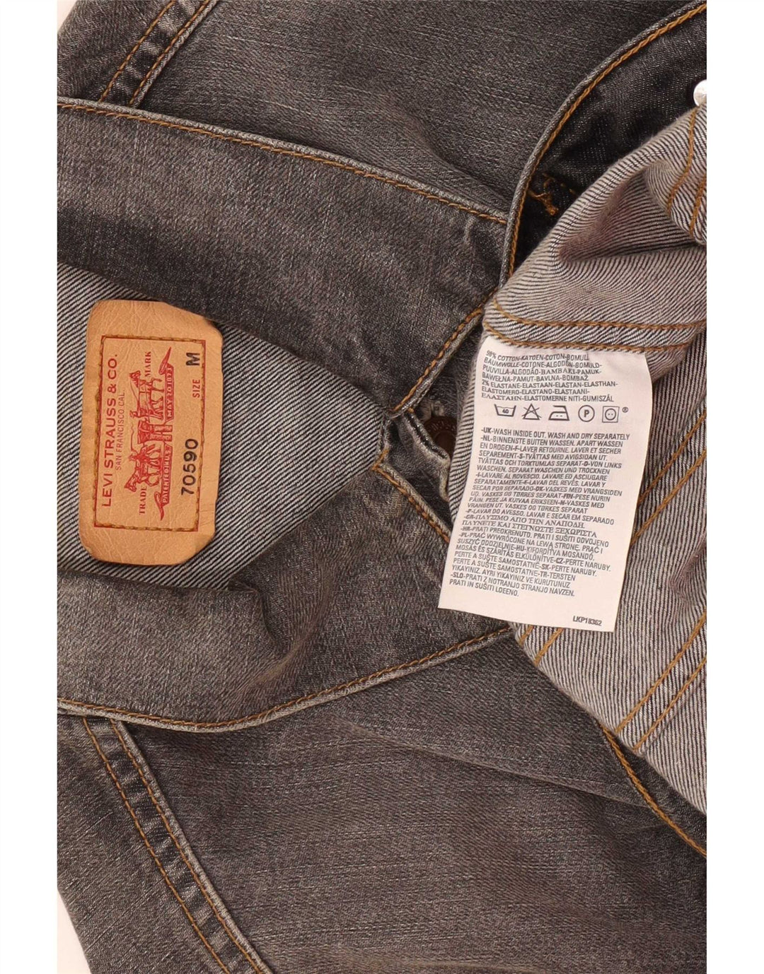 Levi's Veste en Jean Homme UK 38 Gris Moyen Coton