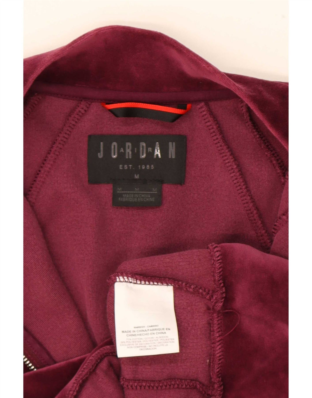 Jordan Veste de survêtement pour homme en coton bordeaux moyen