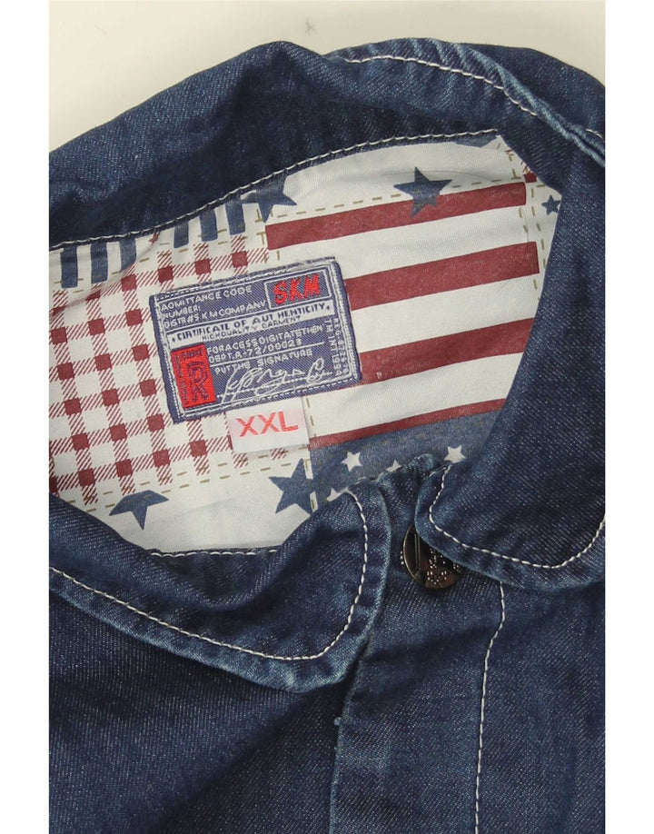 veste en jean homme vintage UK 44 2XL Bleu