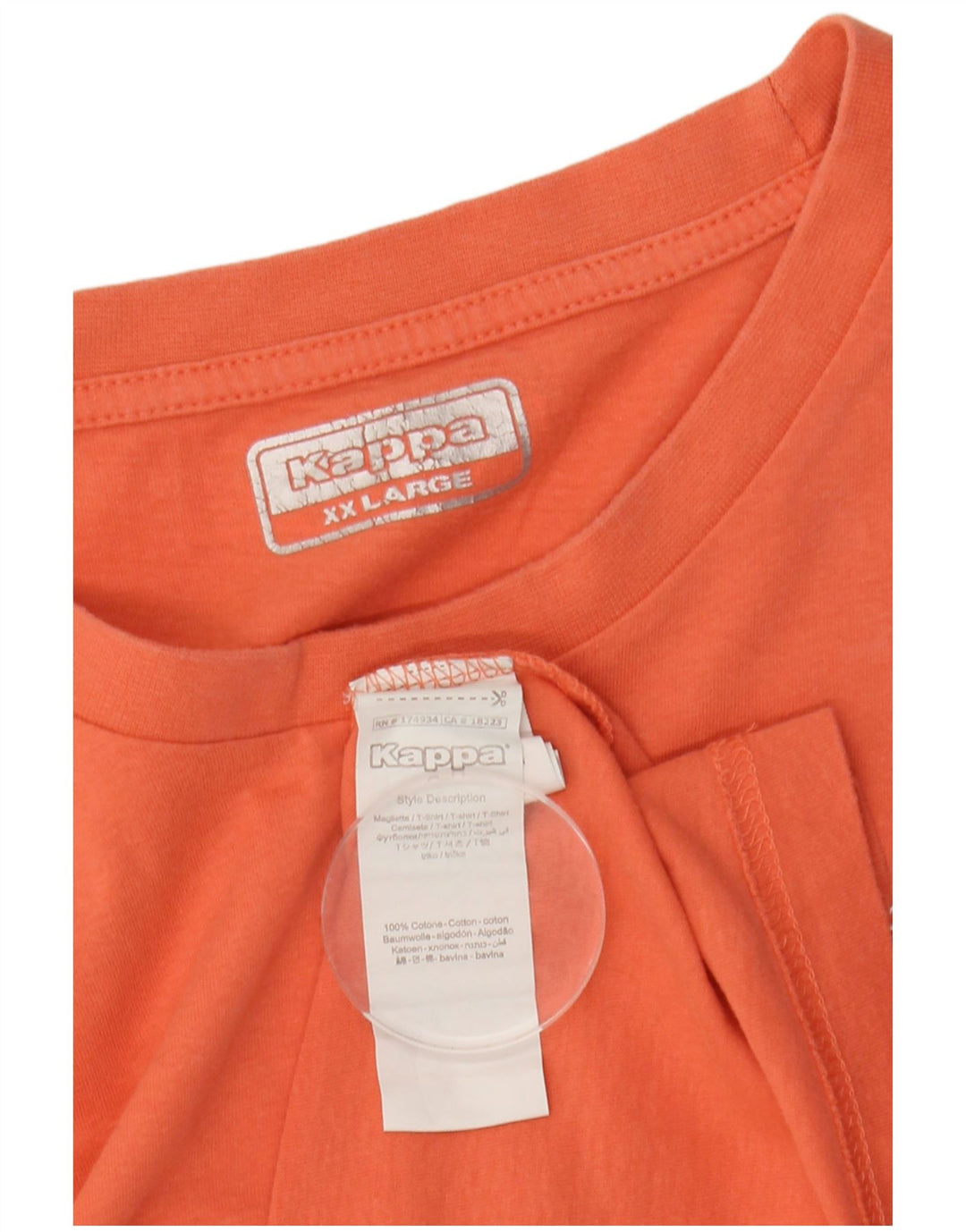 Kappa T-Shirt Homme Top 2XL Rouge Coton