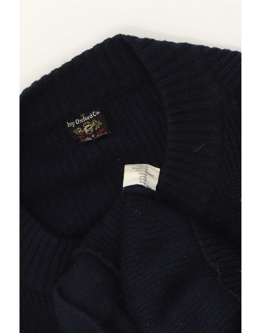 Ivy Oxford Cardigan Pull Homme Bleu Marine Moyen Laine