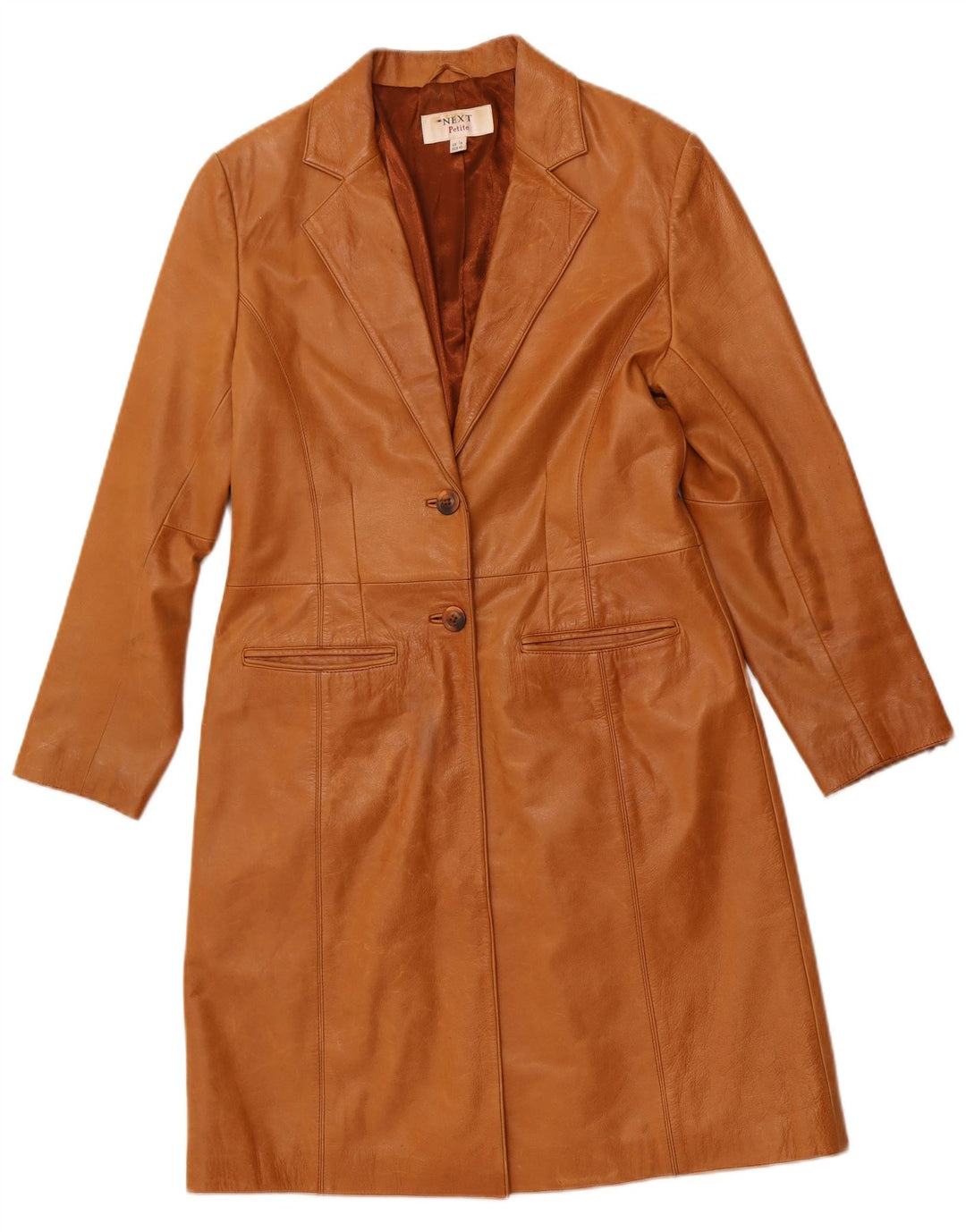 NEXT Manteau en cuir petite femme UK 12 Cuir marron moyen