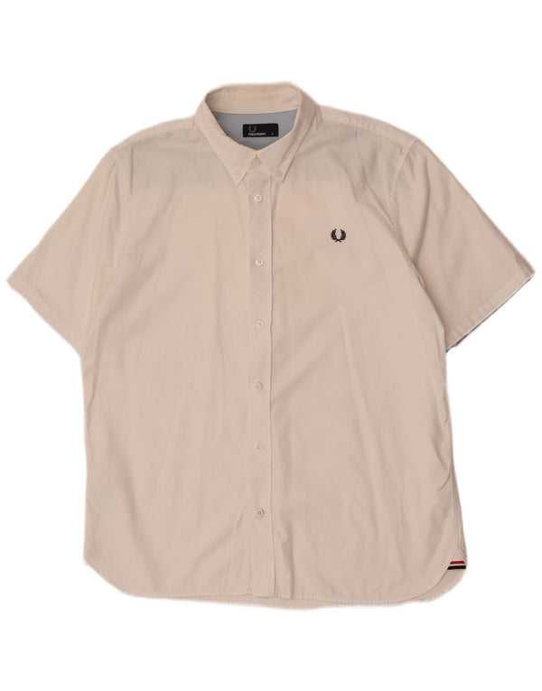 Fred Perry Chemise à manches courtes pour homme XL en coton blanc