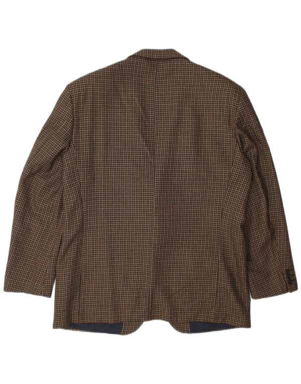 Cacharel Veste Blazer 2 Boutons Homme IT 52 XL Marron Laine Pied-de-Poule