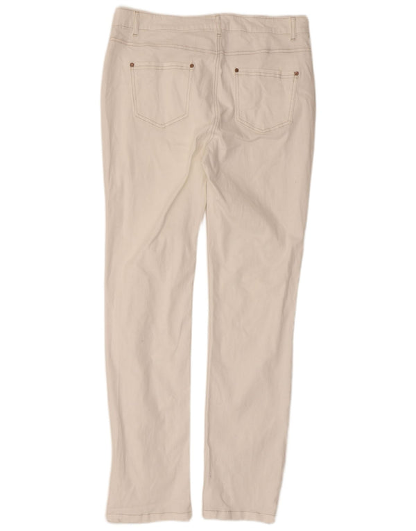 M&Co Pantalon décontracté slim pour femme UK 12 Medium W32 L30 Coton blanc