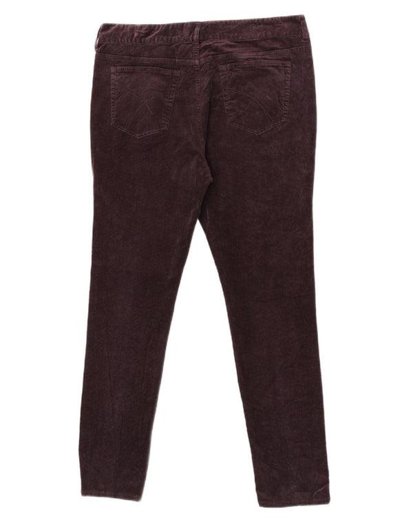 Pantalon slim en velours côtelé Essential pour femme UK 14 Large W34 L30 Violet