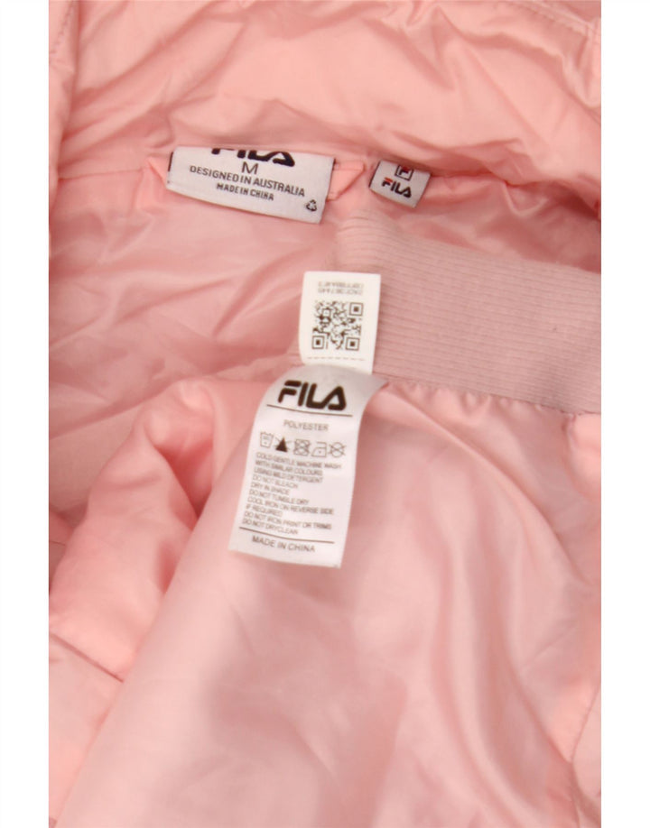 Fila Gilet rembourré à capuche pour femme UK 14 Polyester rose moyen