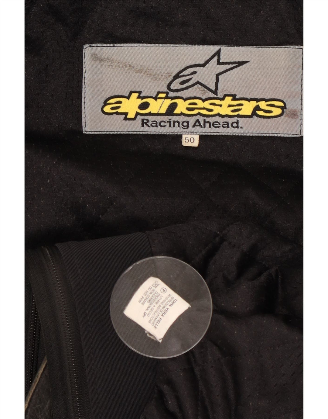 Alpinestars Veste de course en cuir graphique pour homme EU 50 Cuir noir moyen