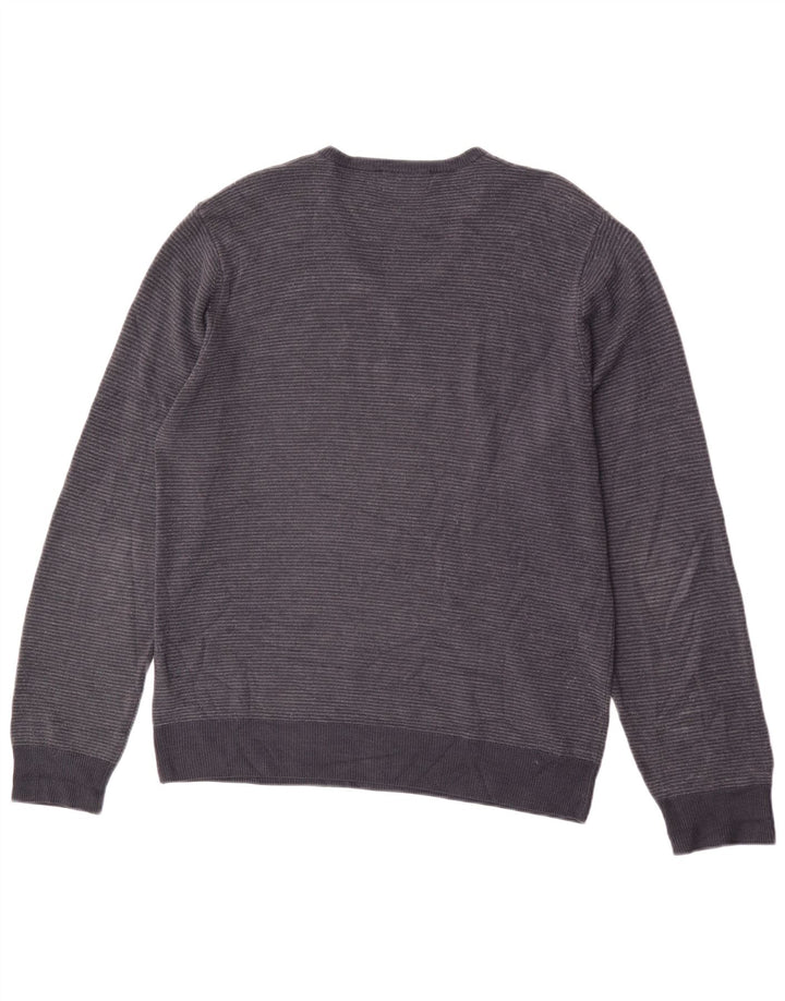 Marks & Spencer Pull col V pour homme Bleu marine moyen à fines rayures