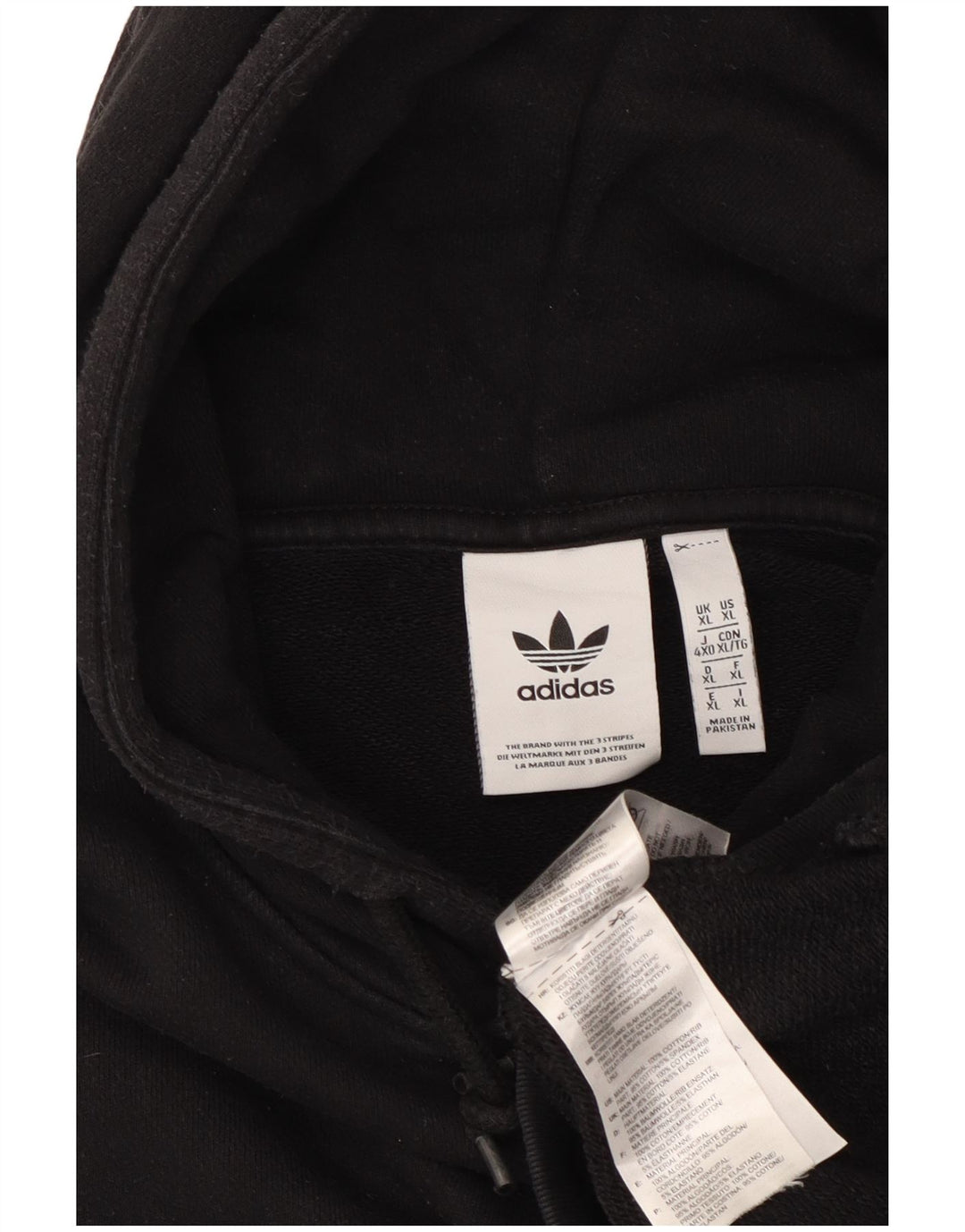 ADIDAS Pull à capuche pour homme XL Noir Coton