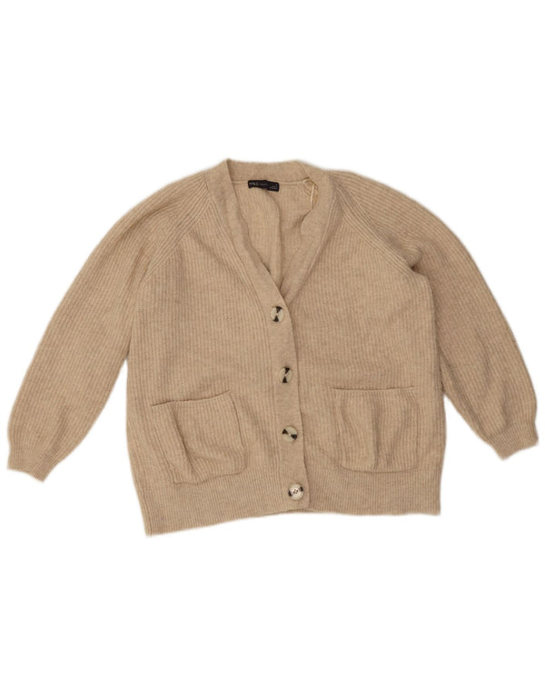 Marks & Spencer Pull Cardigan Femme UK 16 Grand Acrylique Beige