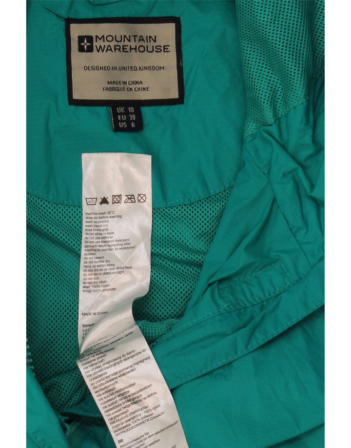 MOUNTAIN WAREHOUSE Veste de pluie à capuche pour femme UK 10 Small Turquoise