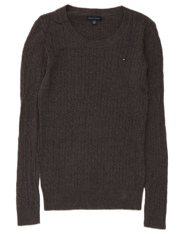 Tommy Hilfiger Pull col bateau pour femme UK 2 2XS Gris Coton