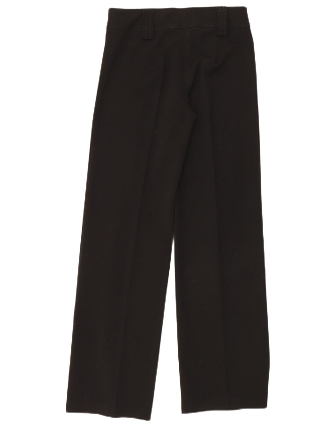 VINTAGE Pantalon de Costume Droit Femme Petit W27 L32 Noir Polyester