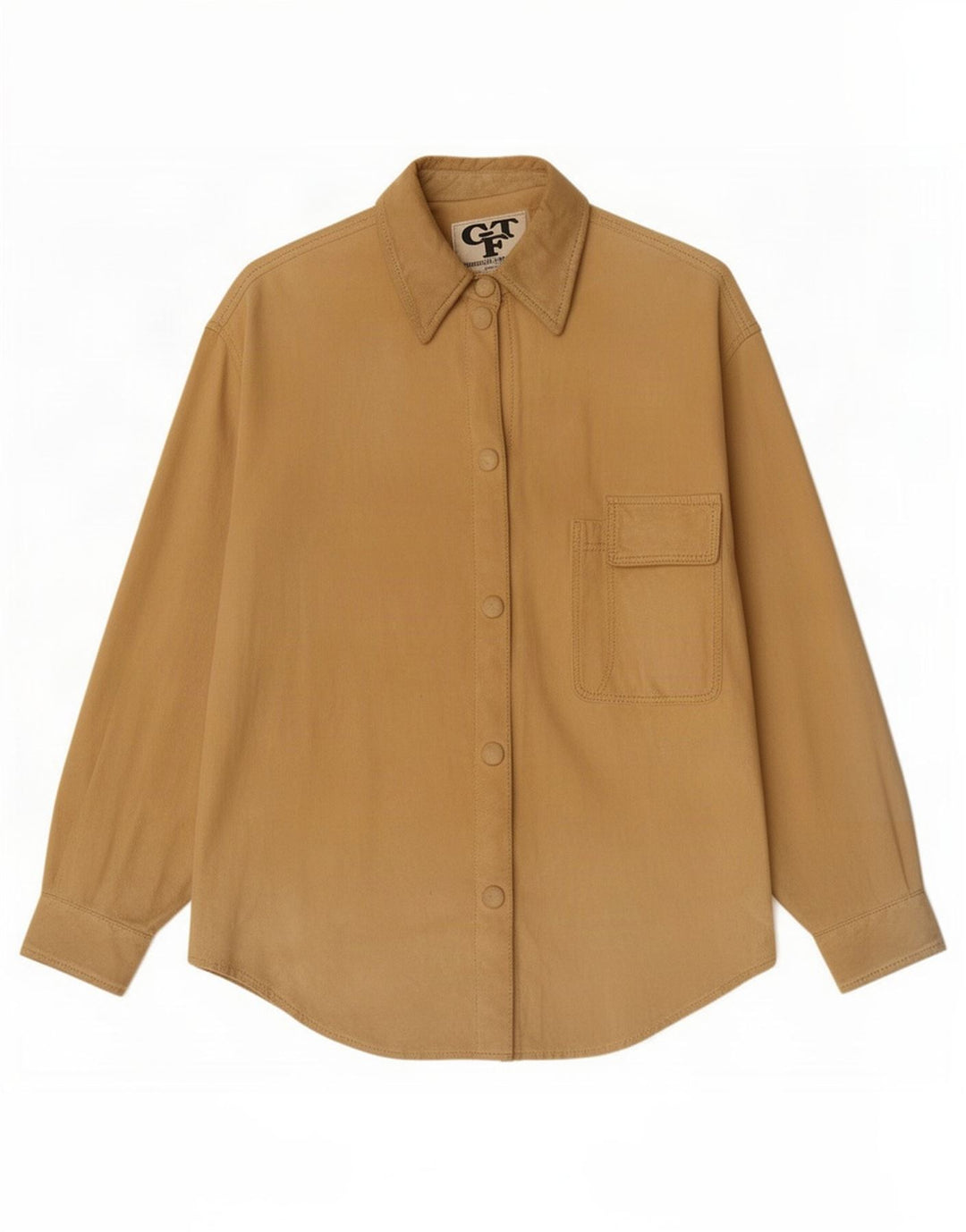 Chemise en daim femme vintage IT 42 Beige Moyen