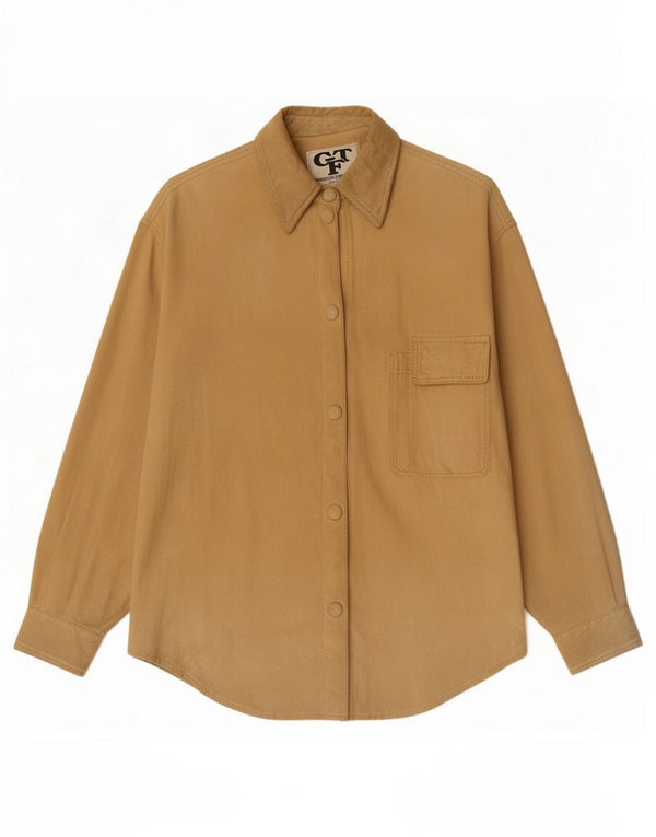 Chemise en daim femme vintage IT 42 Beige Moyen