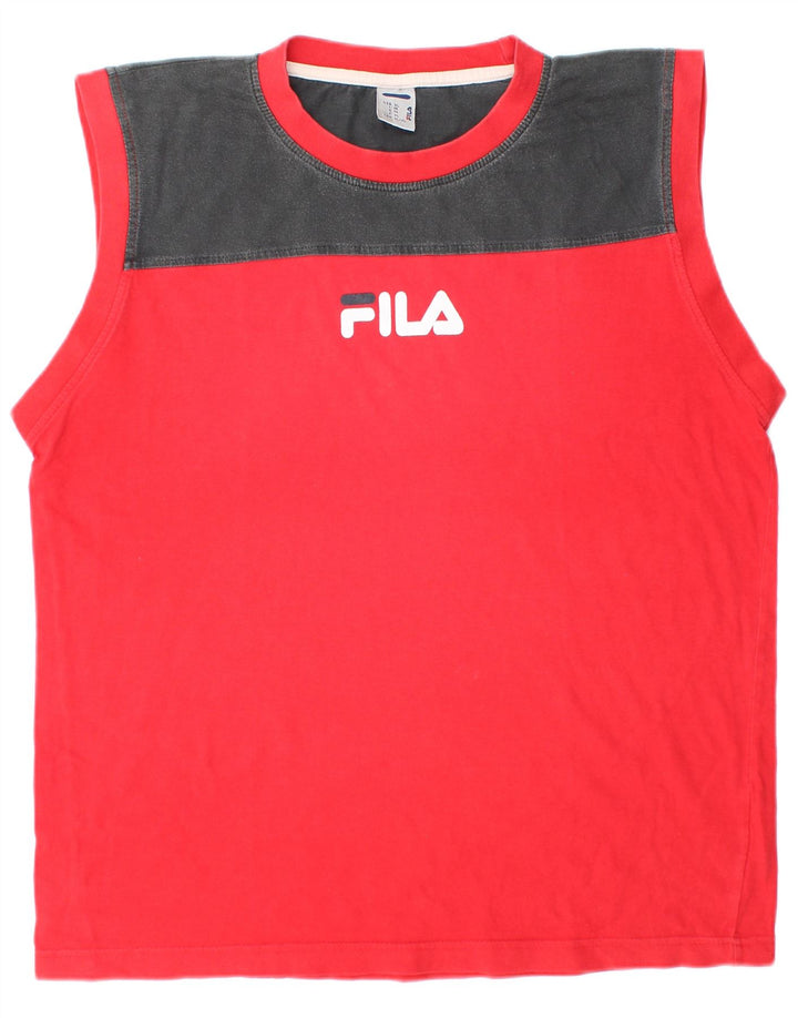 FILA Débardeur XL Homme Rouge Colourblock Cotton Sports