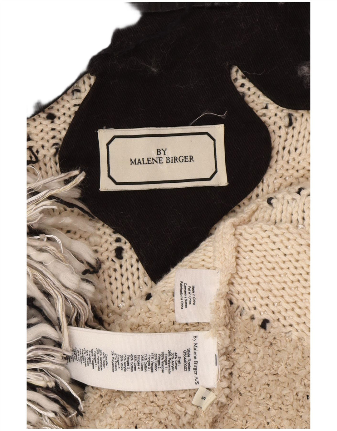 MALENE BIRGER Pull Cardigan Femme UK 10 Petit Blanc Cassé Bohème